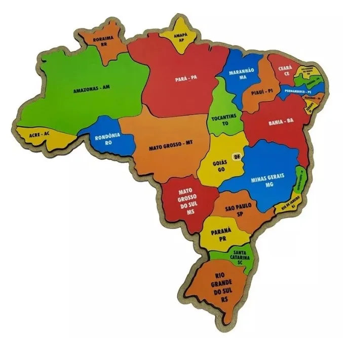 Quebra-cabeça Pedagógico Montessori -  Mapa do Brasil