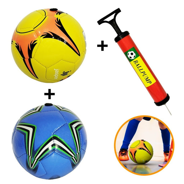 KIT 2 Bola De Futebol Futsal Pequena N°2 Profissional 15cm + Bomba De Encher